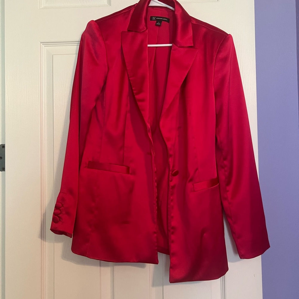 INC International Concepts Pink Blazer Satin Finish